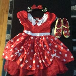 NWT Disney Store Minnie dress w/shoes & ears.